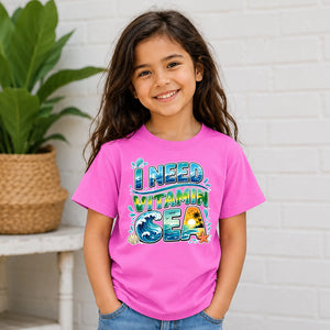 Bright I Need Vitamin Sea Ocean Waves Graphic Kids T-Shirt