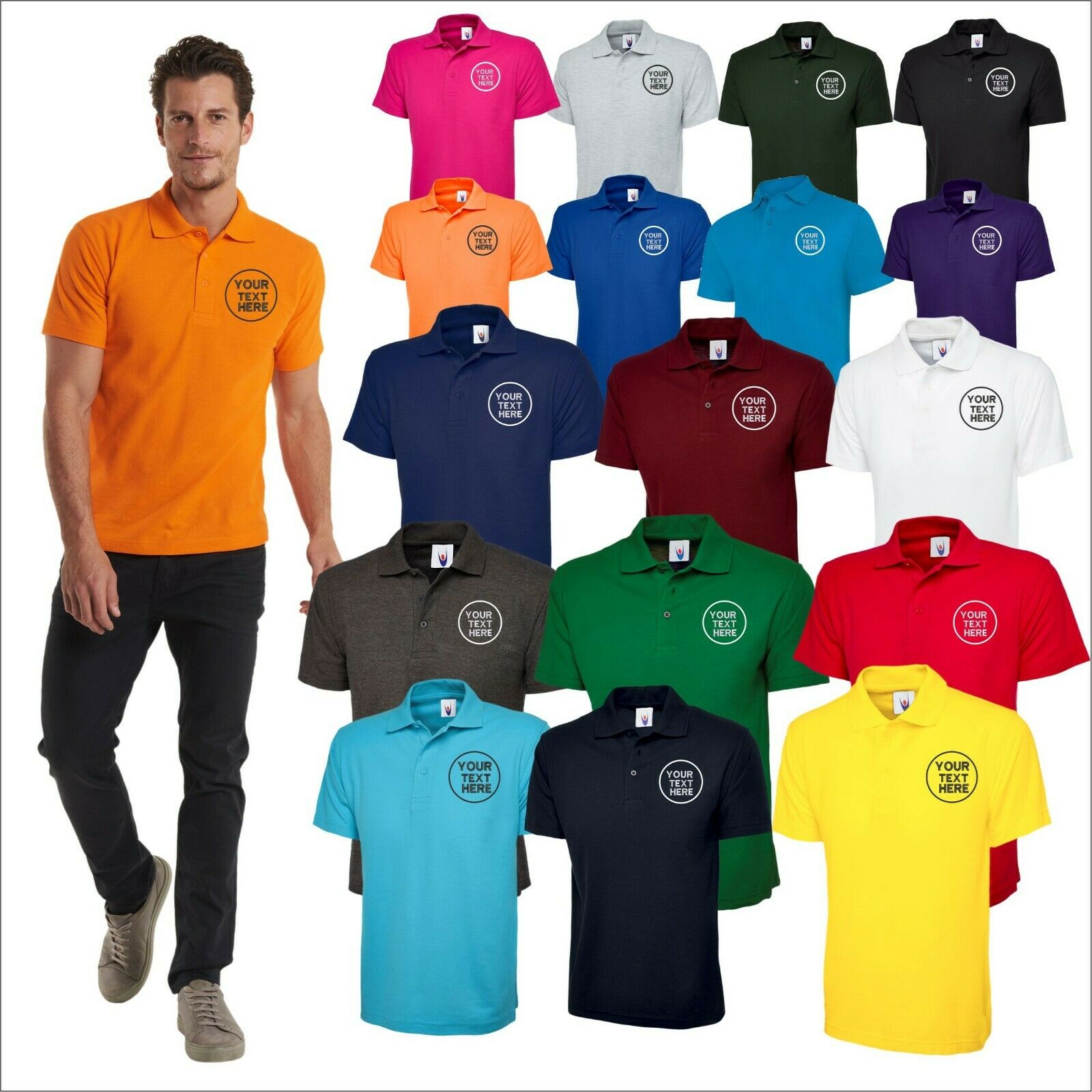 Custom Embroidered Men Polo Tshirt, Personalised Text/Design Shirt, Digitized Company Logo Monogrammed Polo Tee, Special Gift for Golf Lover