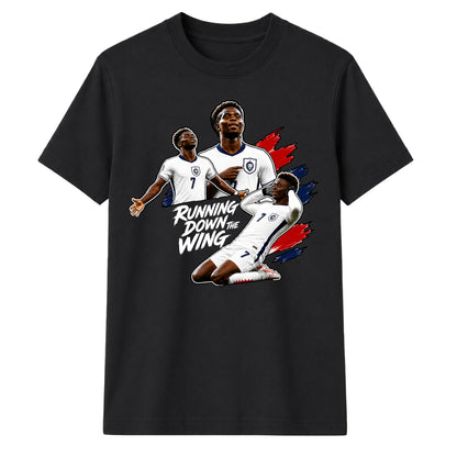 Bukayo Saka Running Down The Wing Unisex T-Shirt