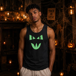 Captivating cat eye graphic Glow in the Dark Tank Top Men