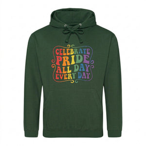 Celebrate Pride All Day Retro Pride Month Unisex Hoodie