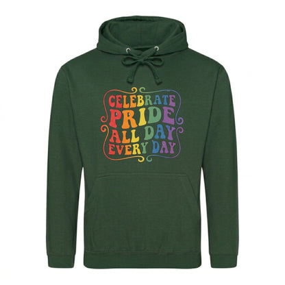 Celebrate Pride All Day Retro Pride Month Unisex Hoodie