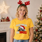 Amusing festive raccoon snacks Christmas Unisex T-Shirt