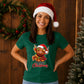 Cute fluffy highland cow winter Christmas Unisex T-Shirt