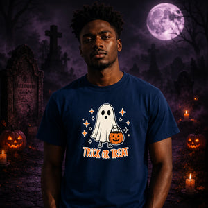 Cute ghost trick or treat graphic Halloween Unisex T-Shirt