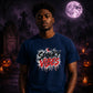 Dripping blood text spooky vibes Halloween Unisex t-shirt