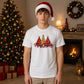 Glittering red gold tree print Christmas Unisex T-Shirt