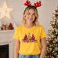 Glittering red gold tree print Christmas Unisex T-Shirt
