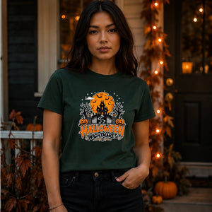 Haunted house scary night graphic Halloween Unisex t-shirt
