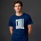Minimalist Elongated Chill Typo Print Unisex T-Shirt