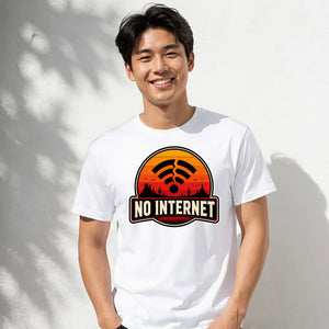 Retro Desert Sunset No Internet Graphic Unisex T-Shirt
