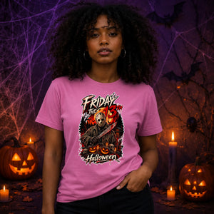 Scary hockey mask killer graphic Halloween Unisex t-shirt