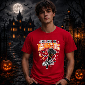 Skeleton hand broomstick quote Halloween Unisex t-shirt