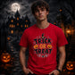 Spooky spider web text graphic Halloween Unisex t-shirt