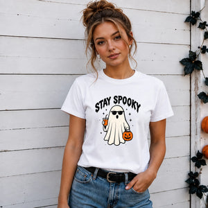 Stay spooky sunglasses ghost print Halloween Unisex T-Shirt