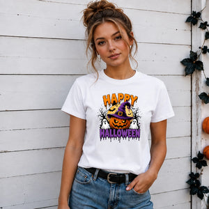 Witch hat pumpkin ghosts graphic Halloween Unisex t-shirt