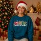 Festive Ho Ho Ho Lights Art Christmas Oversized Sweatshirt