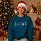 Minimalist Line Art Trees Christmas Oversized Sweatshirt