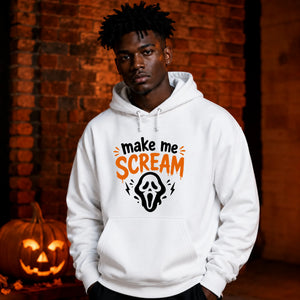 Spooky horror movie mask quote graphic Halloween hoodie