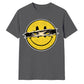 Edgy Ripped Smiley Face Anime Eyes Graphic Unisex T-Shirt