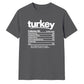 Funny turkey nutrition facts Thanksgiving Unisex T-Shirt