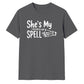 Skeleton hand spell quote graphic Halloween Unisex t-shirt