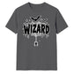 Spooky wizard cobweb bats graphic Halloween Unisex t-shirt
