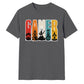 Vintage Retro Stripes Gamer Silhouette Graphic Unisex T-Shirt