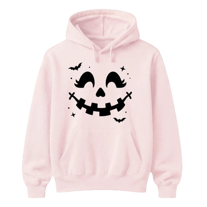 Charming carved pumpkin face bat Halloween Unisex Hoodie
