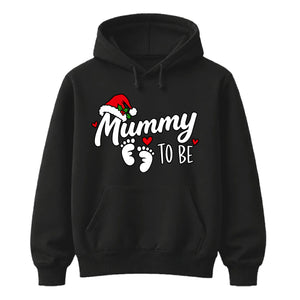 Charming expectant mum baby bump Christmas Unisex Hoodie
