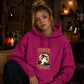 Charming ghost witch hat pumpkin graphic Halloween hoodie