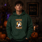 Charming ghost witch hat pumpkin graphic Halloween hoodie