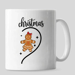 Charming gingerbread girl half heart design christmas mug
