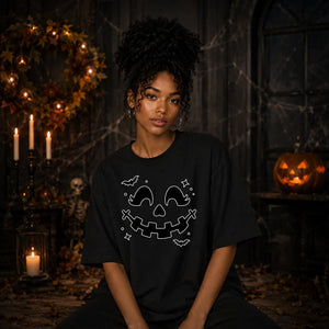Charming jack-o-lantern face Halloween Oversized T-Shirt