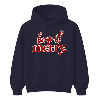 Charming keep it merry lettering Christmas Unisex Hoodie