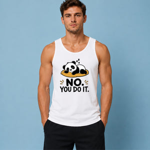 Charming Sleeping Panda No You Do It Slogan Men Tank Top