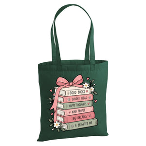 Charming stack of inspirational books cotton canvas Tote Bag