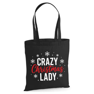 Cheeky Crazy Christmas Lady Snowflake Christmas Tote Bag
