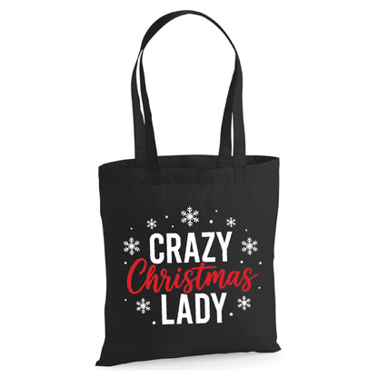 Cheeky Crazy Christmas Lady Snowflake Christmas Tote Bag
