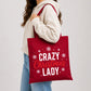 Cheeky Crazy Christmas Lady Snowflake Christmas Tote Bag