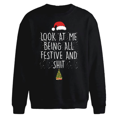 Cheeky Look At Me Festive Christmas Oversized Sweatshirt