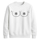 Cheeky Snowflake Chest Graphic Christmas Unisex Sweatshirt