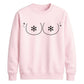 Cheeky Snowflake Chest Graphic Christmas Unisex Sweatshirt