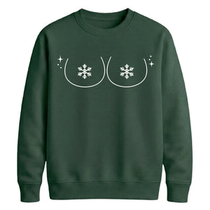 Cheeky Snowflake Chest Graphic Christmas Unisex Sweatshirt