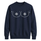 Cheeky Snowflake Chest Graphic Christmas Unisex Sweatshirt