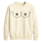 Cheeky Snowflake Chest Graphic Christmas Unisex Sweatshirt
