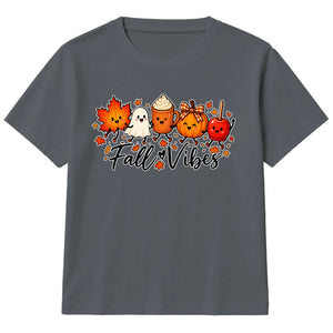 Cheerful autumn characters print Halloween Kids T-Shirt