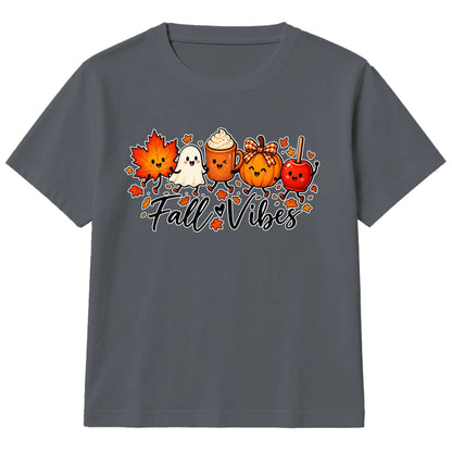 Cheerful autumn characters print Halloween Kids T-Shirt
