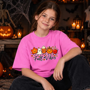 Cheerful autumn characters print Halloween Kids T-Shirt