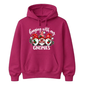 Cheerful festive hanging gnomes Christmas Unisex Hoodie
